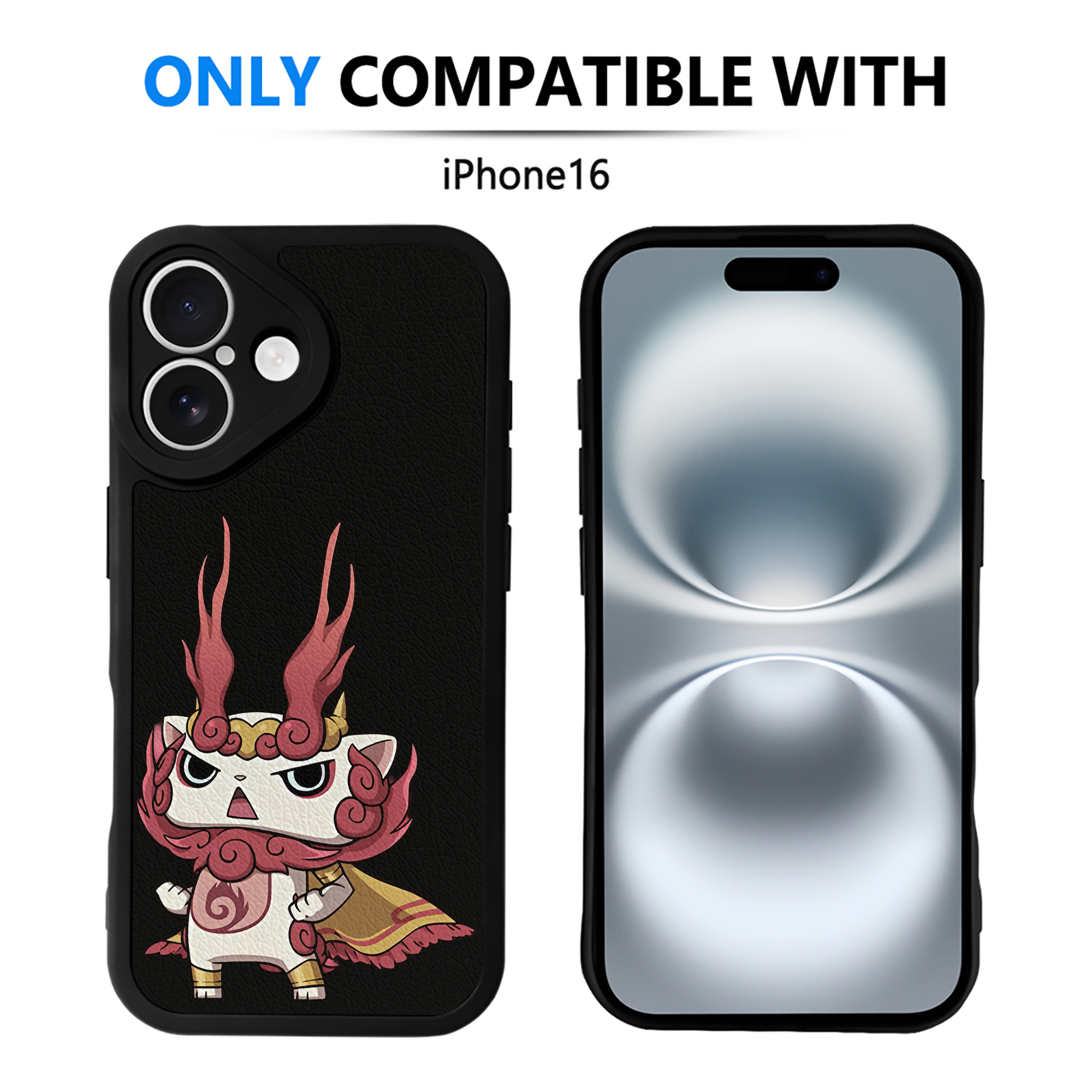 （画像用） 妖怪ウォッチ Yo-kai Watch 【iPhone 16シリーズ対応】シリコンスマホケース（レザー調） 材質：シリコン